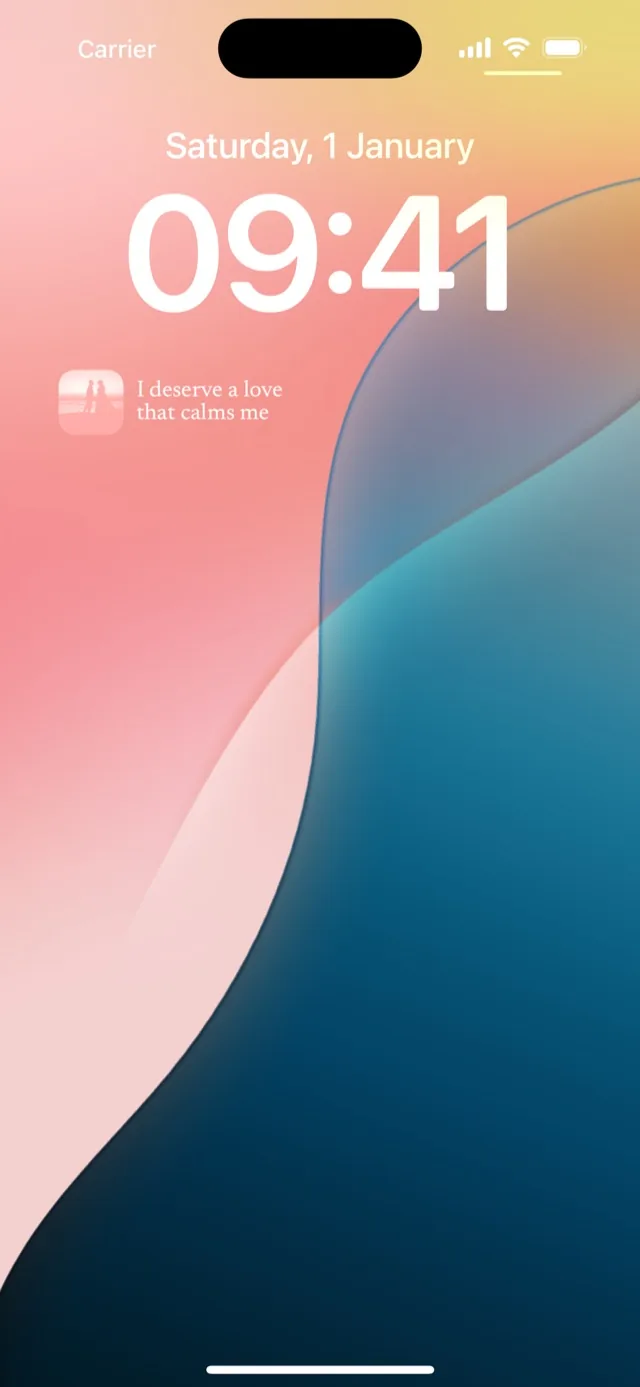 An iPhone Lock Screen with the Mira widget under the clock